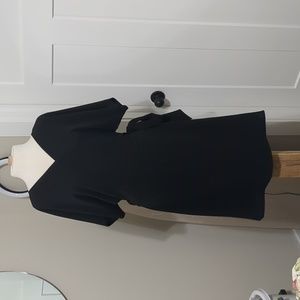 True black wrap dress with butterfly sleeves